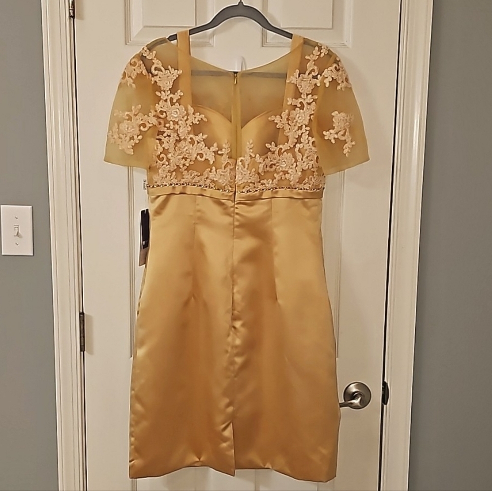 JJs House satin skirt delicate lace-embroidered dress Mother of the bride - Picture 10 of 16